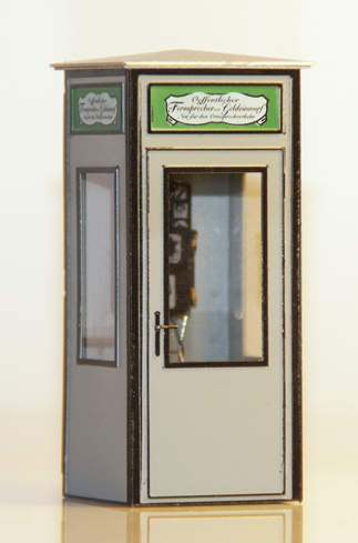 Ferro Train MO-380-B-FM - Telephone booth, grey/gn  1:45